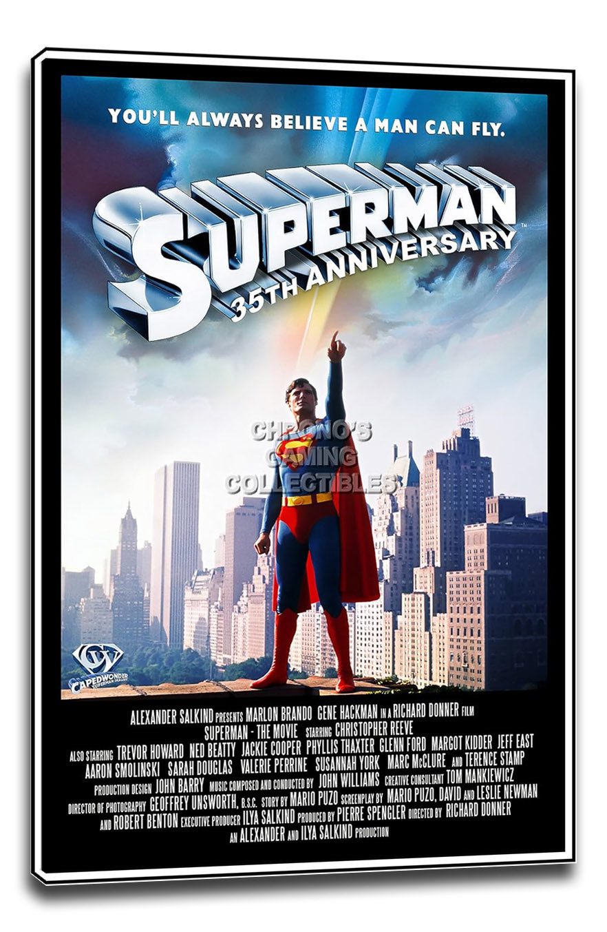 DC Superman 35th Anniversary Movie (Paper and Canvas) Art Poster Printing Print