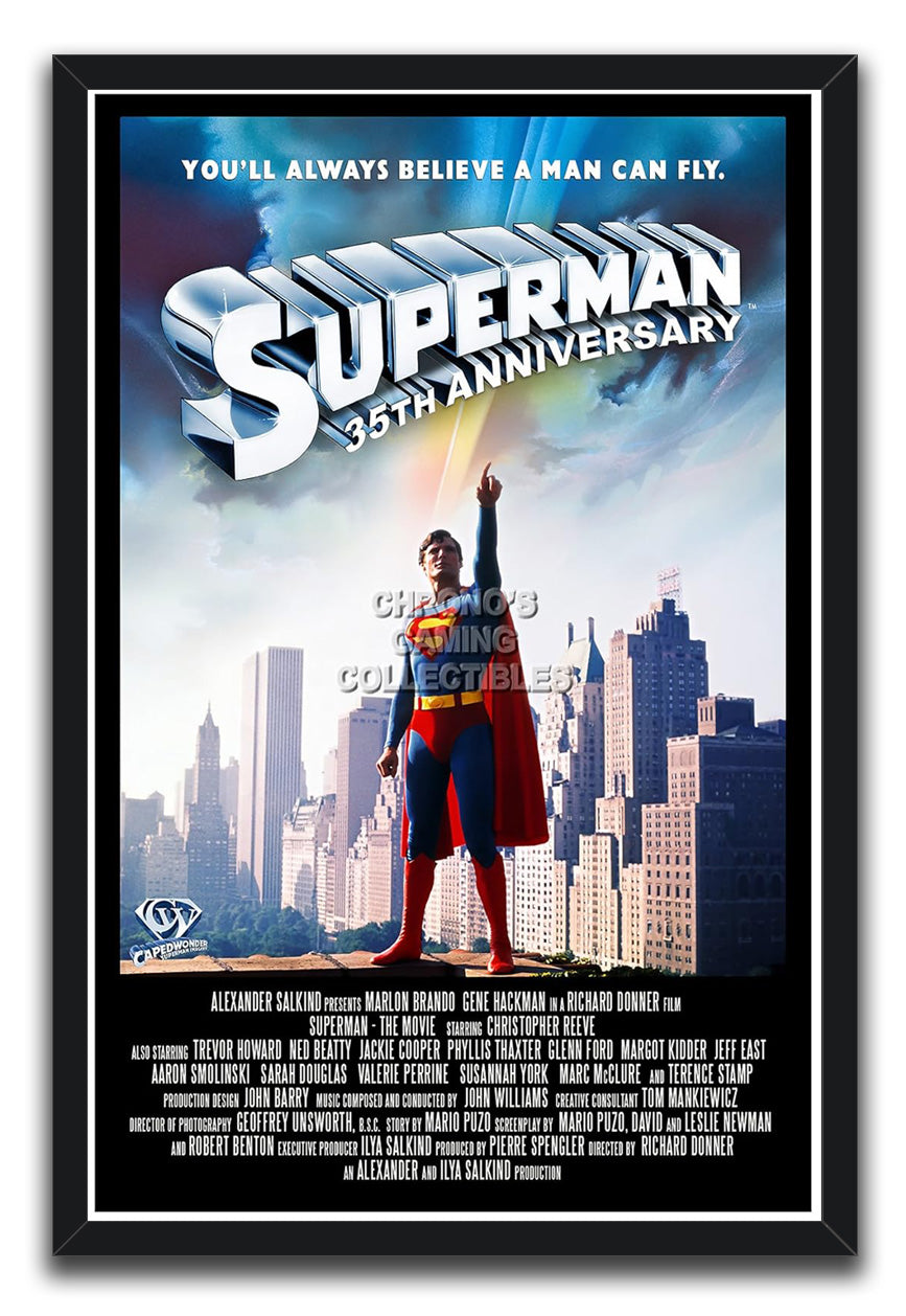 DC Superman 35th Anniversary Movie (Paper and Canvas) Art Poster Printing Print