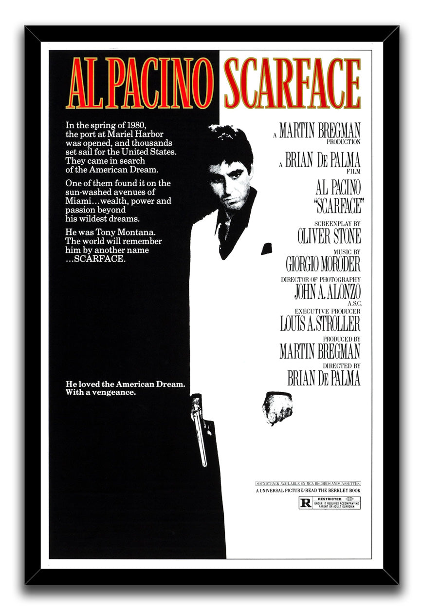 Scarface Poster Movie Promo Al Pacino poster (Paper and Canvas) Art Poster Printing Print