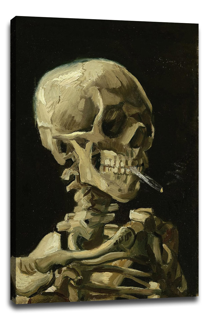 Vincent Van Gogh (Skull with Cigarette, 1885) Decoration (Paper and Canvas) Art Poster Printing Print