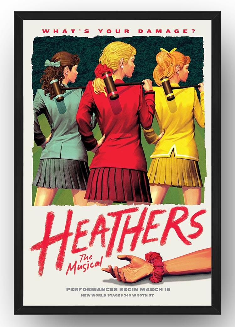 Heathers 1 Poster Broadway Musical Promo Whats Your Damage (Paper and Canvas) Art Poster Printing Print