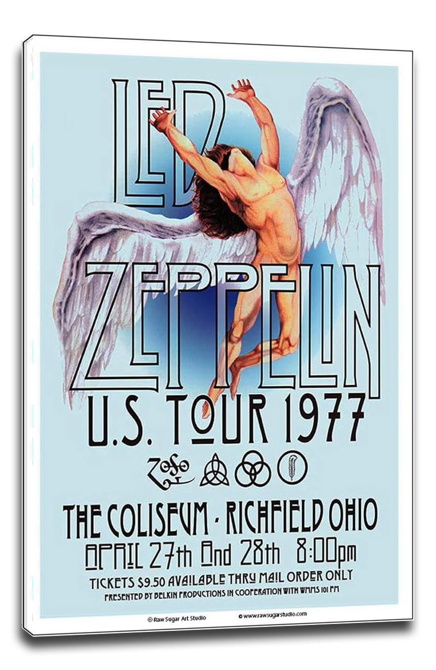 Led Zeppelin 1977 Cleveland Concert Music (Paper and Canvas) Art Poster Printing Print
