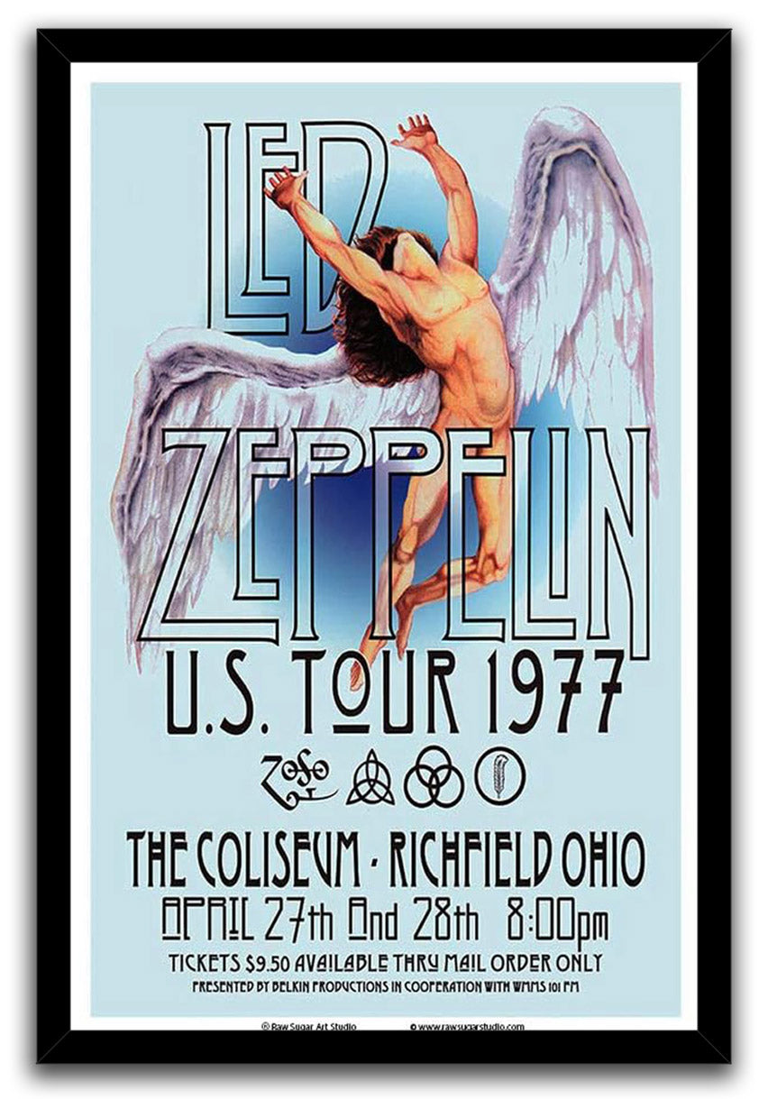 Led Zeppelin 1977 Cleveland Concert Music (Paper and Canvas) Art Poster Printing Print
