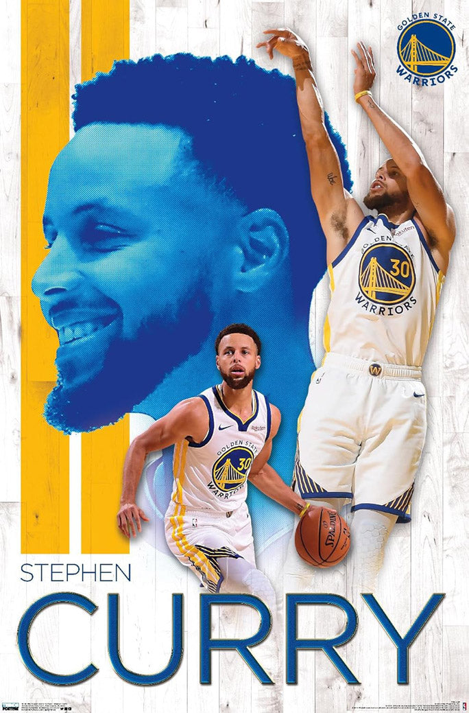 Golden State Warriors - Stephen Curry 19 NBA (Paper and Canvas) Art Poster Printing Print