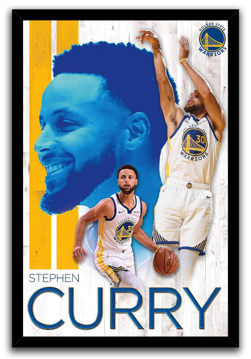 Golden State Warriors - Stephen Curry 19 NBA (Paper and Canvas) Art Poster Printing Print