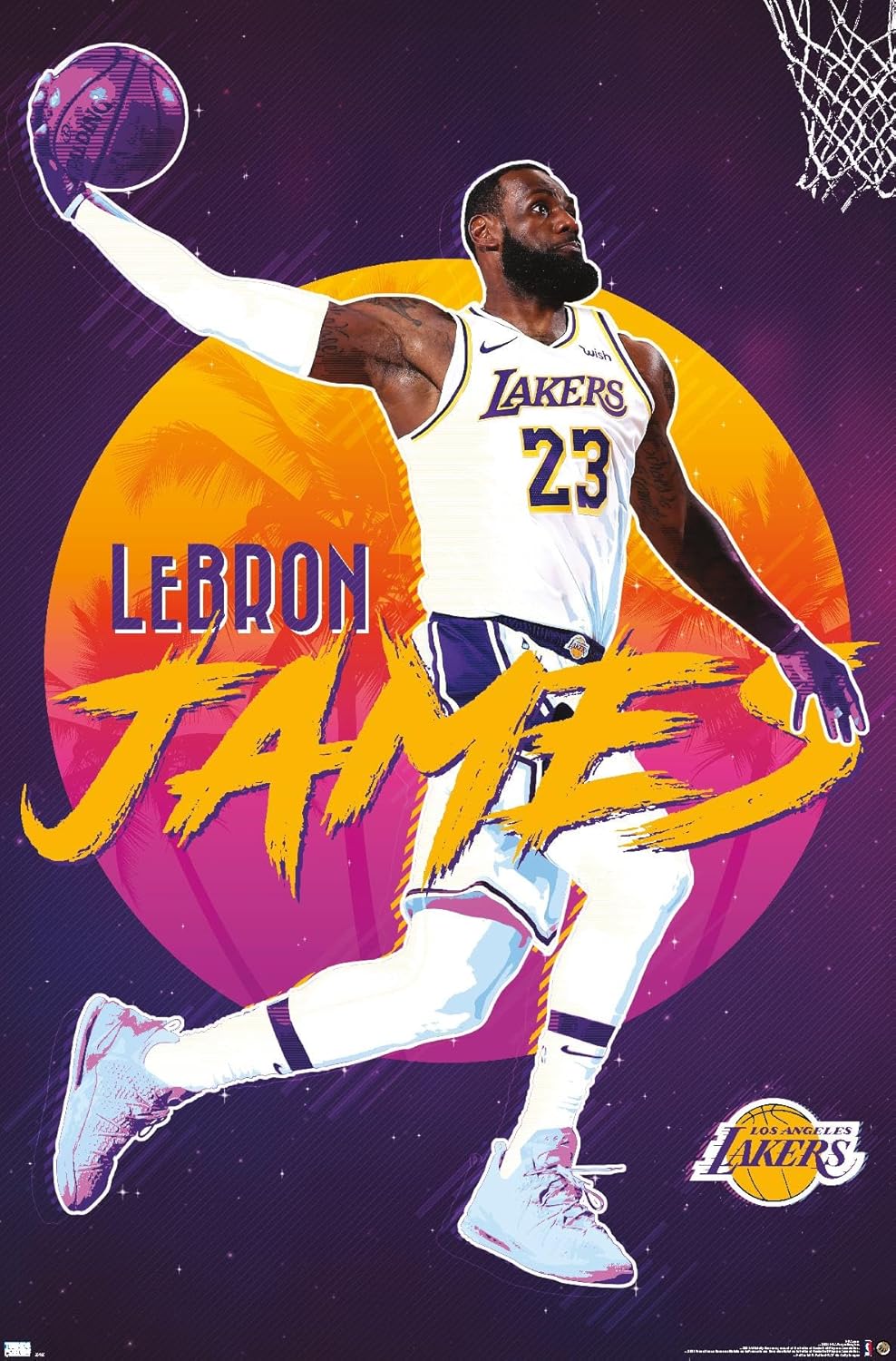 Los Angeles Lakers - LeBron James 20 NBA (Paper and Canvas) Art Poster Printing Print