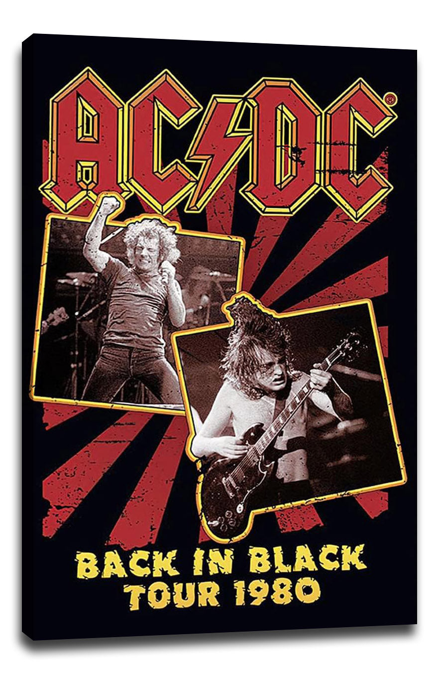 AC/DC Back In Black Tour 1980 Music (Paper and Canvas) Art Poster Printing Print