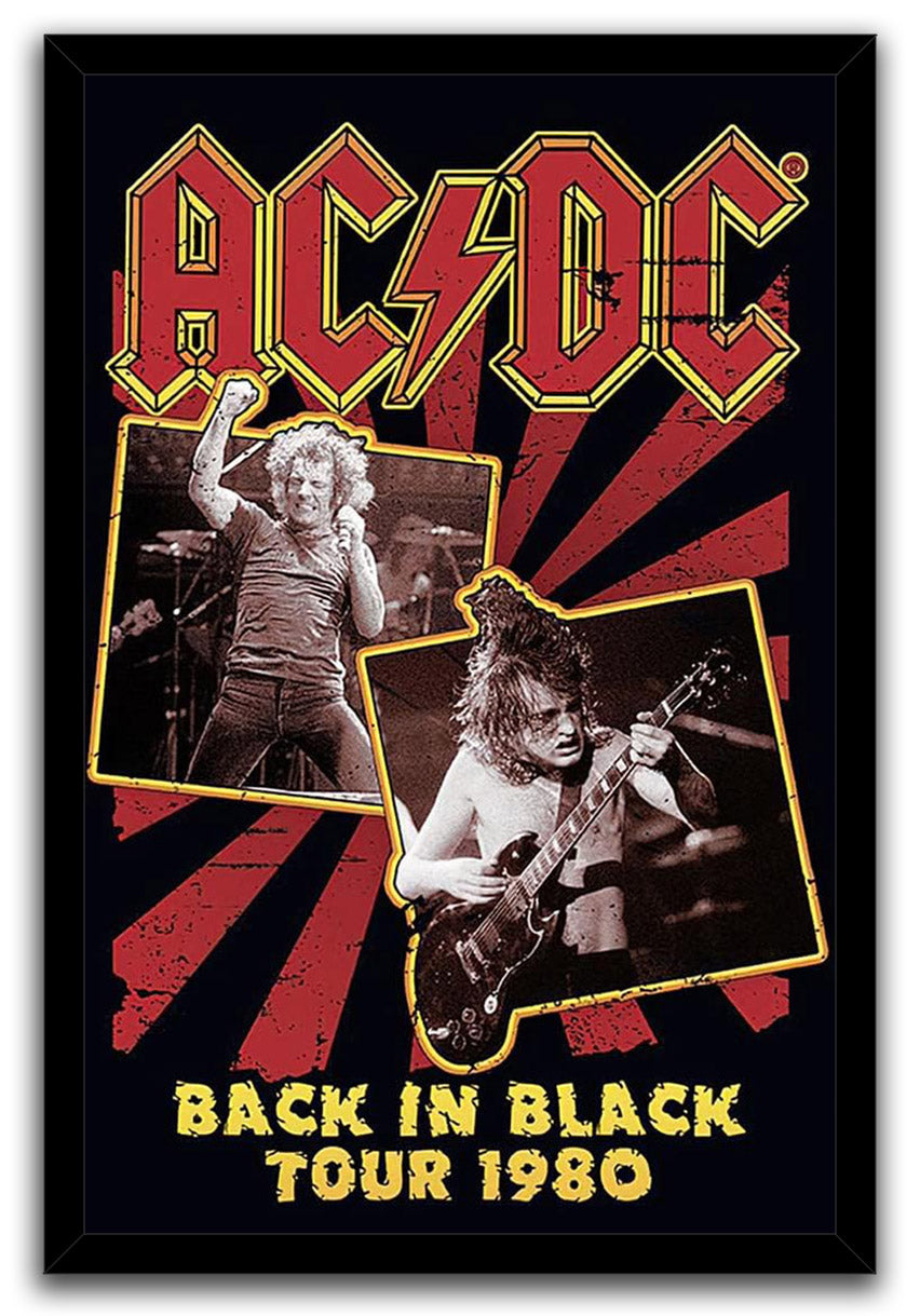 AC/DC Back In Black Tour 1980 Music (Paper and Canvas) Art Poster Printing Print
