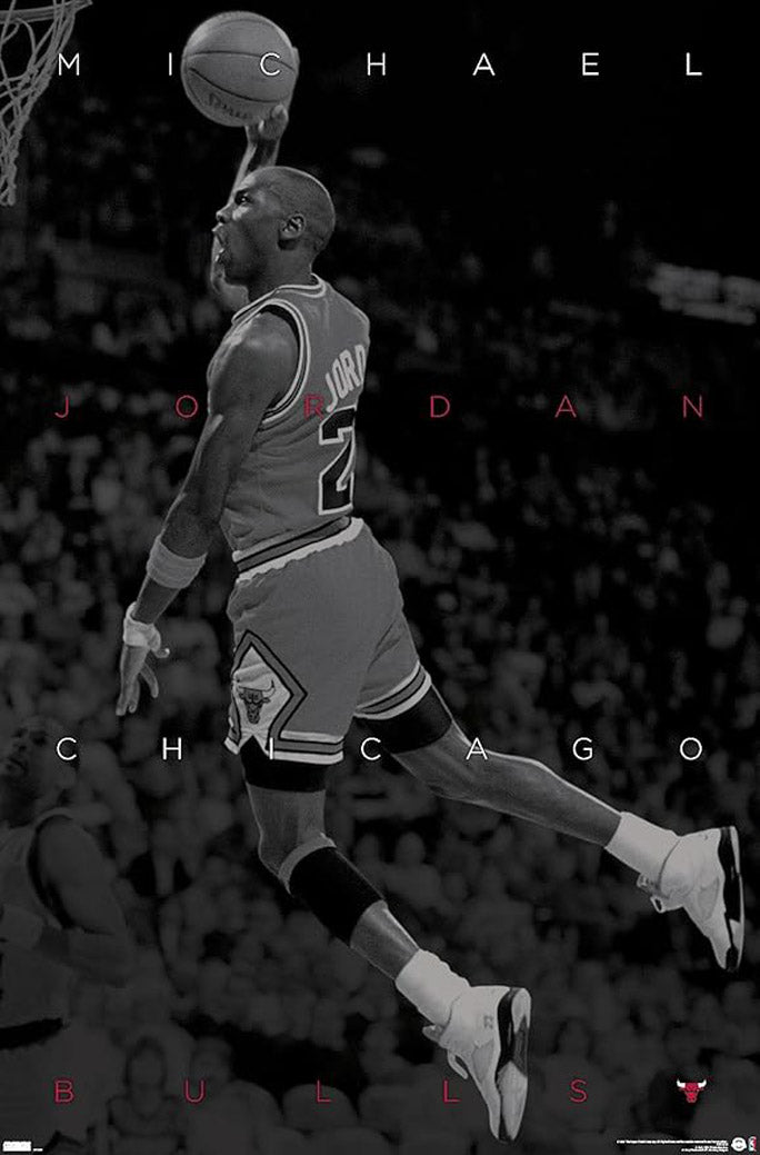 Michael Jordan - Black and White NBA (Paper and Canvas) Art Poster Printing Print