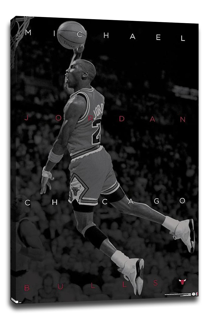 Michael Jordan - Black and White NBA (Paper and Canvas) Art Poster Printing Print