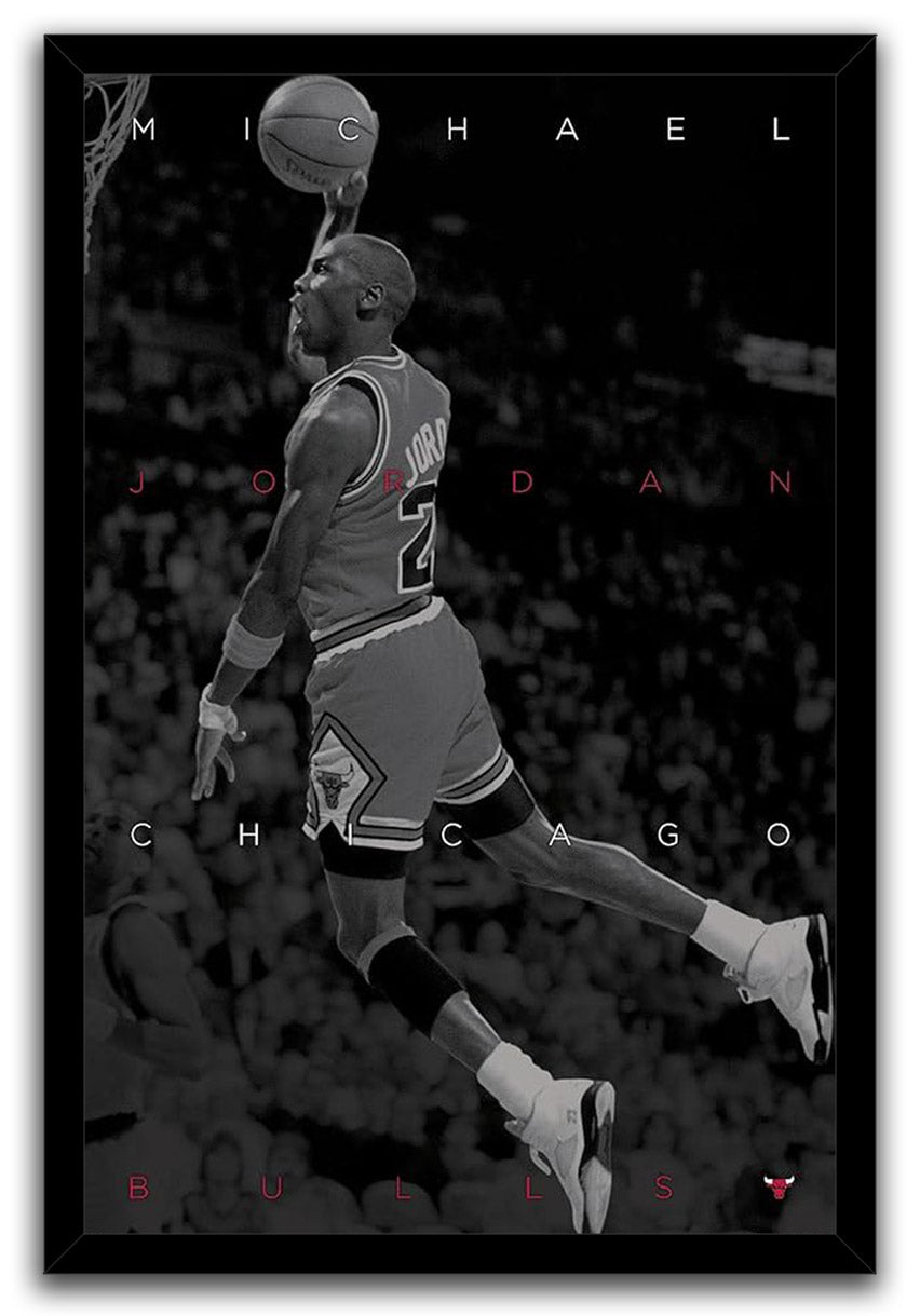 Michael Jordan - Black and White NBA (Paper and Canvas) Art Poster Printing Print