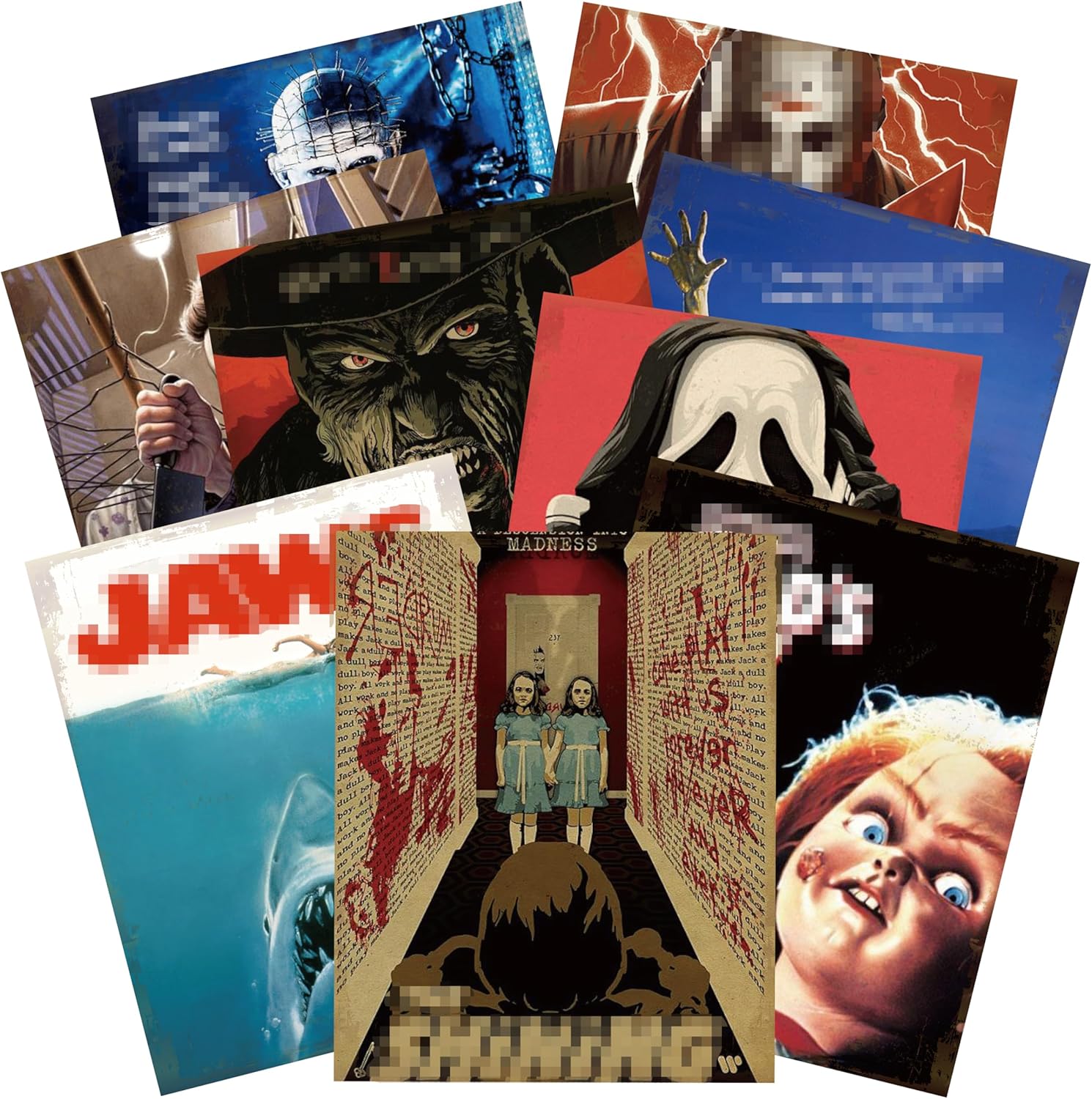 9Pcs Horror Classic Movie Characters Poster Set (paper and canvas) art poster printing print