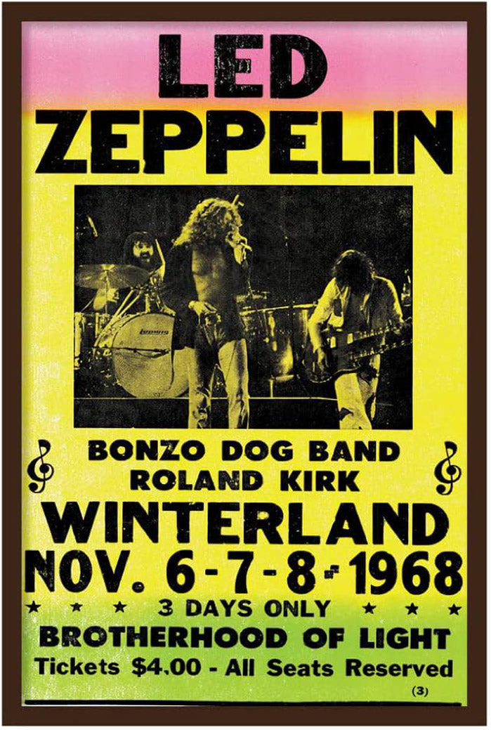 Led Zeppelin Winterland - 1968 Music (Paper and Canvas) Art Poster Printing Print