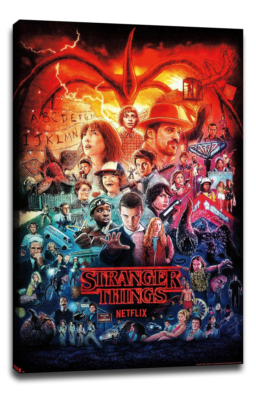 Stranger Things - Three Seasons One Sheet Wall Movie (Paper and Canvas) Art Poster Printing Print