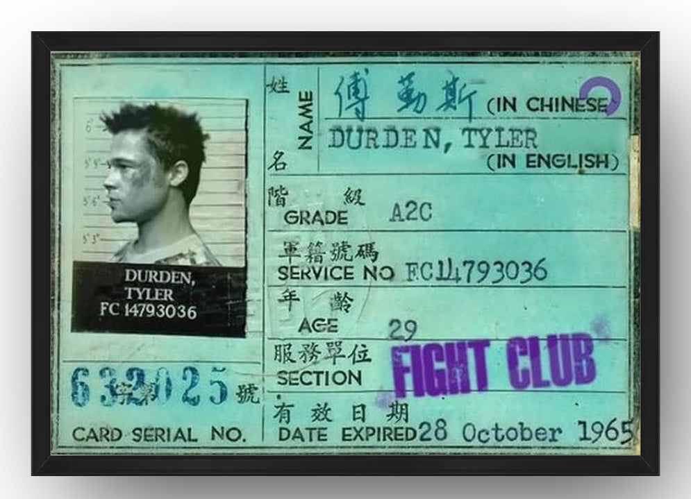 Fight Club Art and Wall Art Movie Poster (Paper and Canvas) Art Poster Printing Print