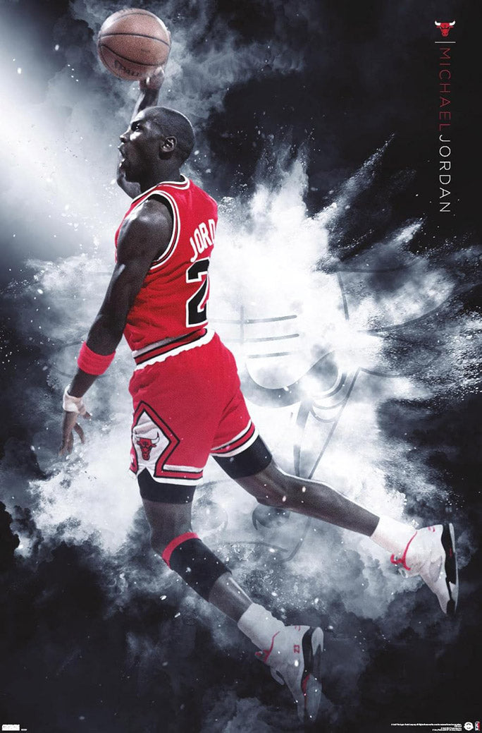 Michael Jordan - Burst NBA (Paper and Canvas) Art Poster Printing Print