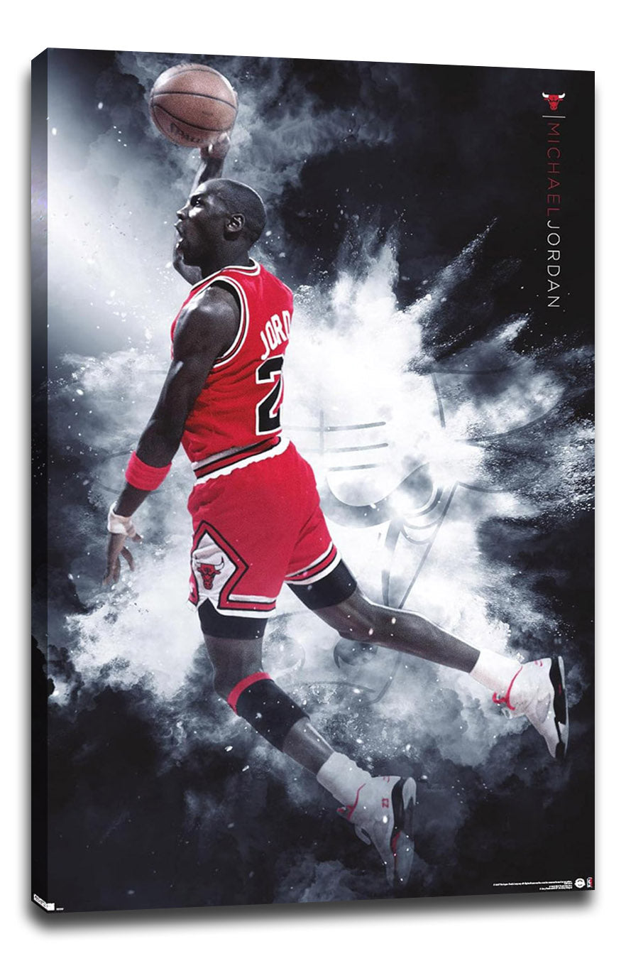 Michael Jordan - Burst NBA (Paper and Canvas) Art Poster Printing Print