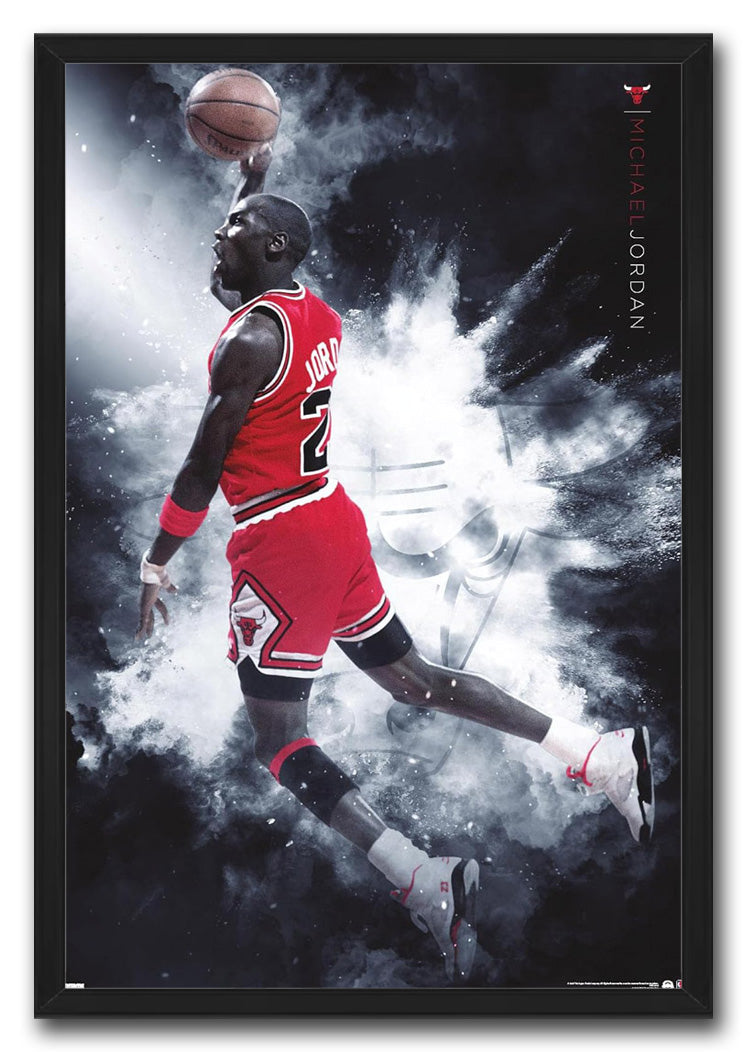 Michael Jordan - Burst NBA (Paper and Canvas) Art Poster Printing Print