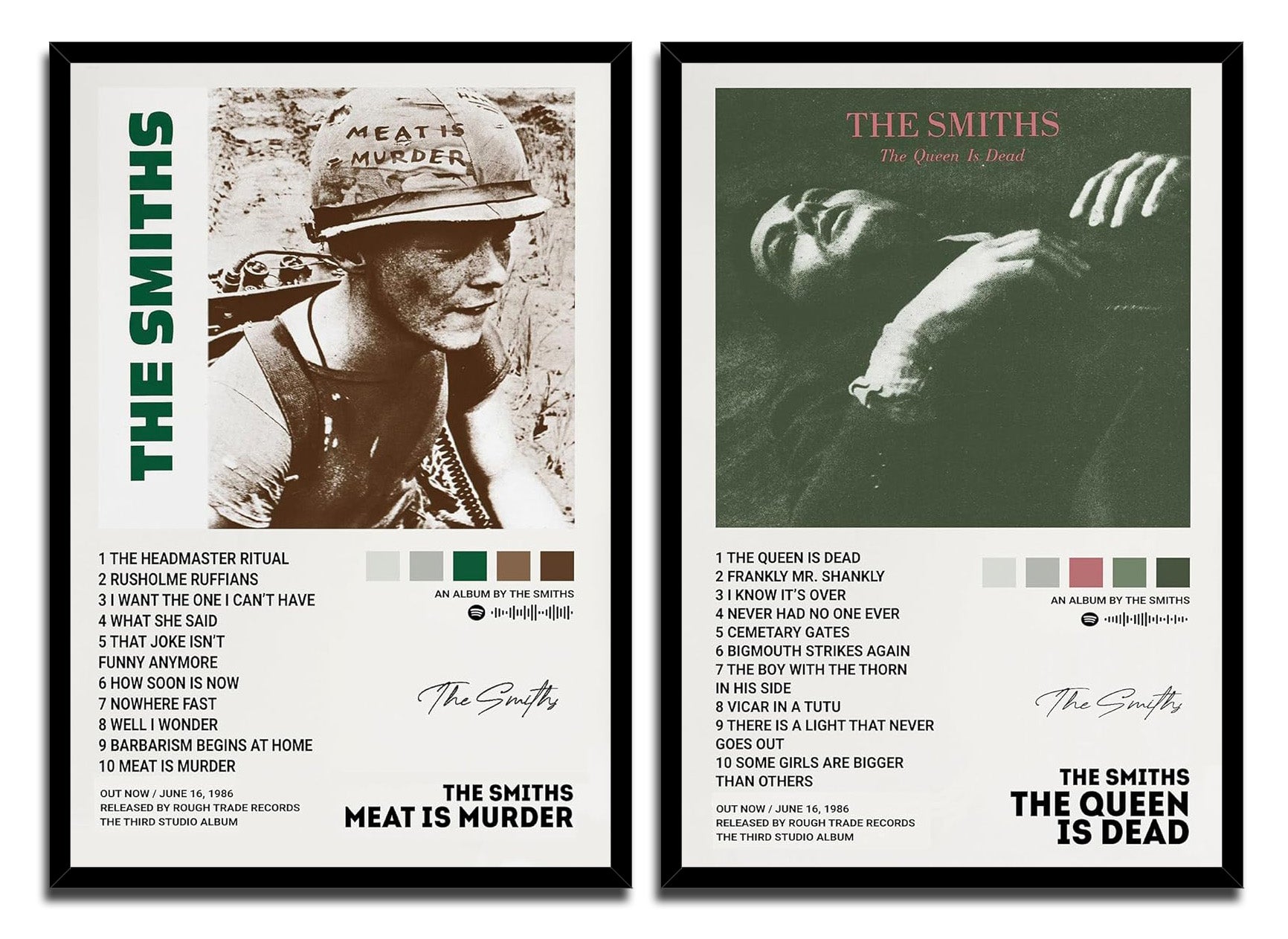 The SMITHS A Set Of 2 Music Posters (Paper and Canvas) Art Poster Printing Print
