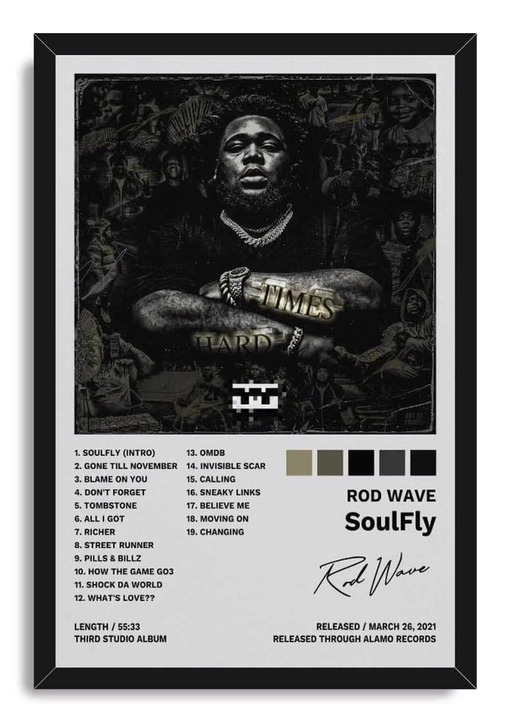 Rod Wave Poster Soulfly Album Cover Decorative Painting (paper and canvas) art poster printing print