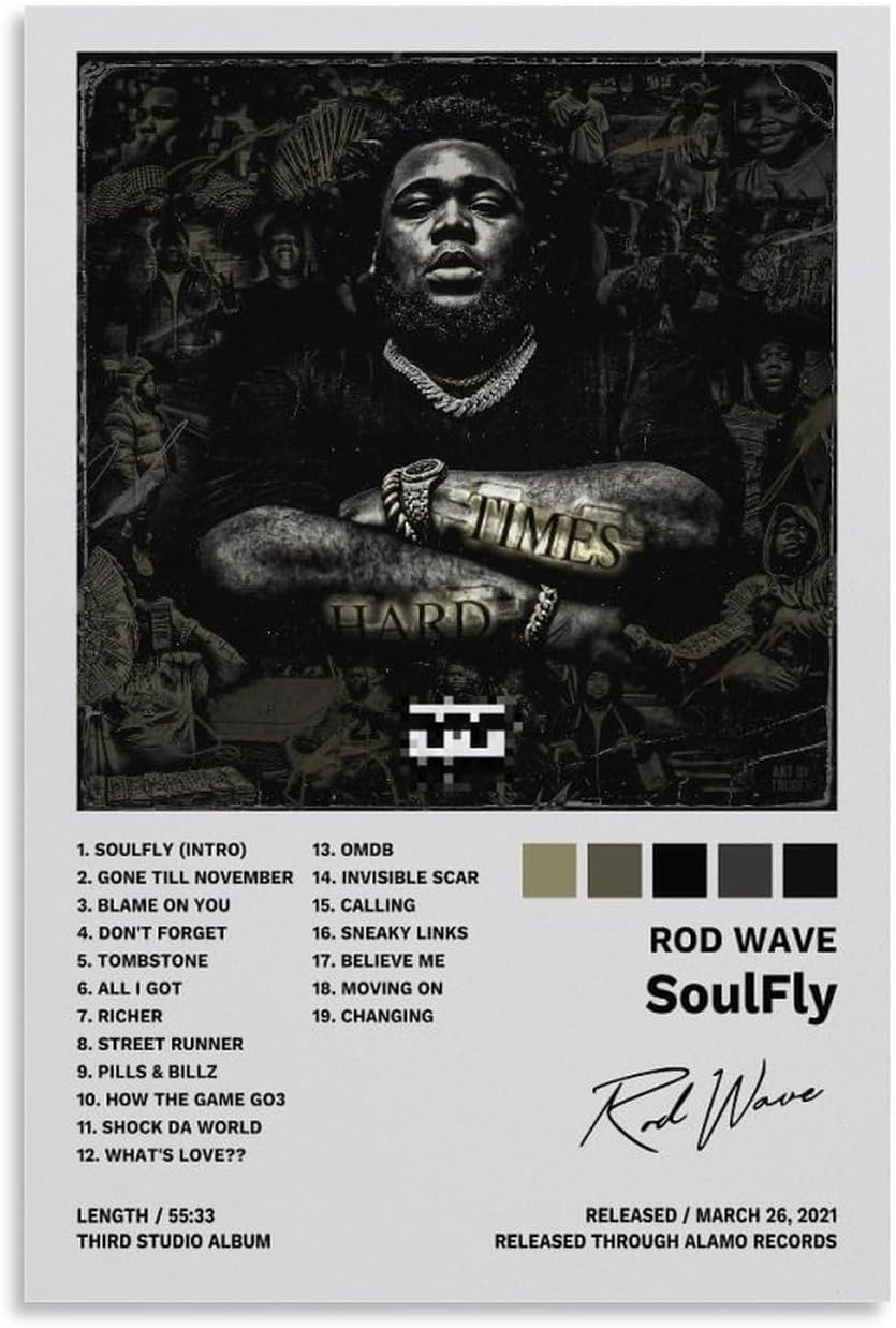 Rod Wave Poster Soulfly Album Cover Decorative Painting (paper and canvas) art poster printing print