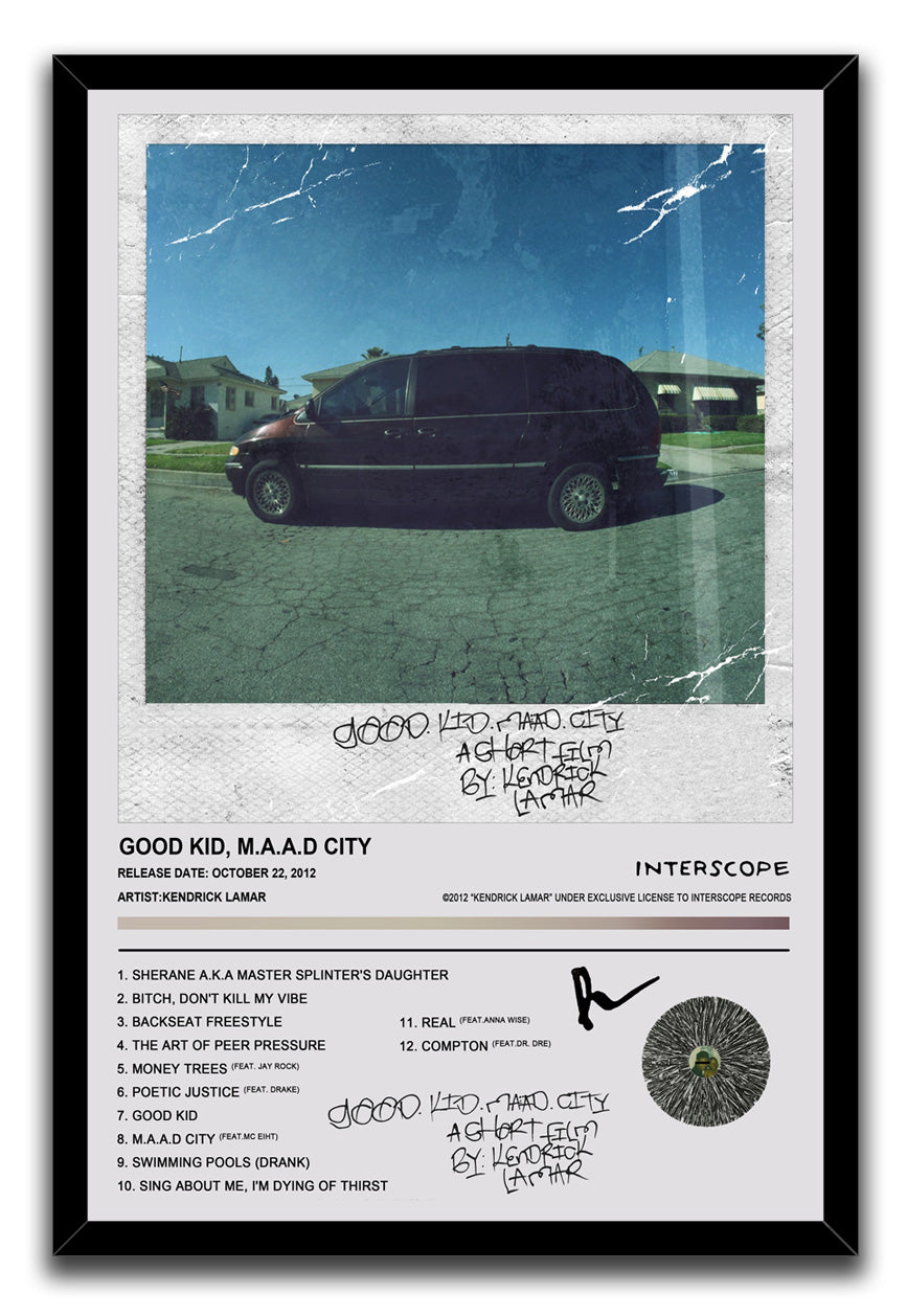 GOOD KID M.A.A.D CITY Album Poster (paper and canvas) art poster printing print