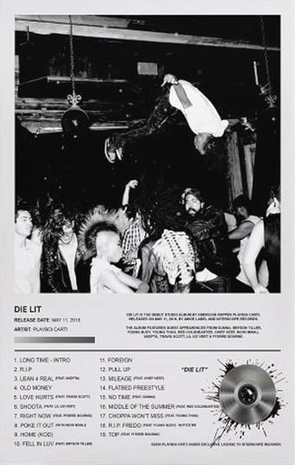 Die Lit Album Poster Wall Art Print Home Bathroom (paper and canvas) art poster printing print