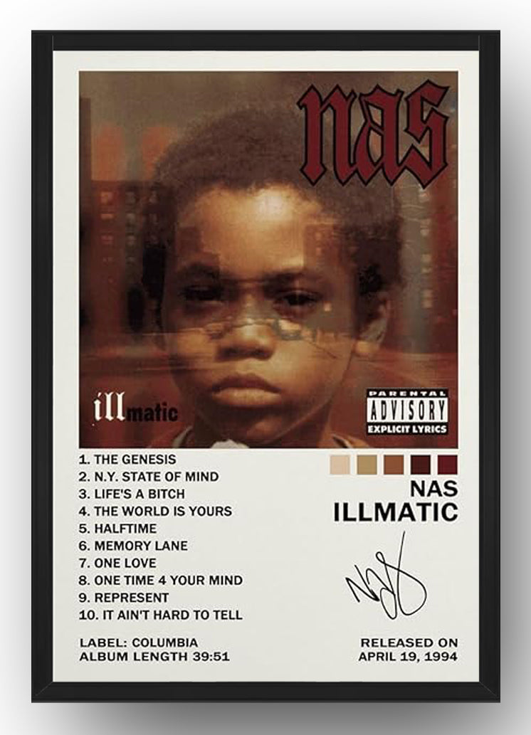 Illmatic rapper Nas Music Poster (Paper and Canvas) Art Poster Printing Print