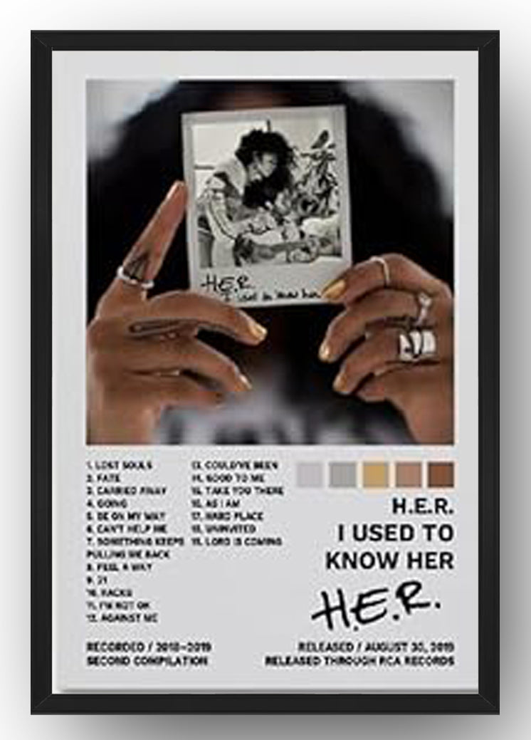 H.E.R. Poster I Used to Know Her Album Cover Decorative (Paper and Canvas) Art Poster Printing Print B0CHKQJFNC