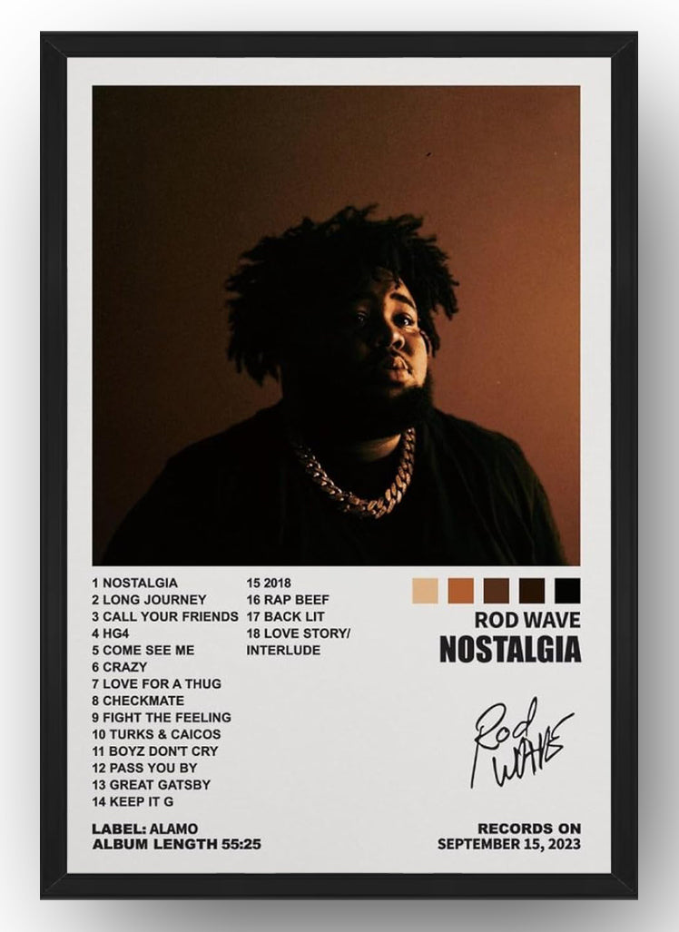 Rod Wave Poster Rod Wave Album Cover for Room (Paper and Canvas) Art Poster Printing Print