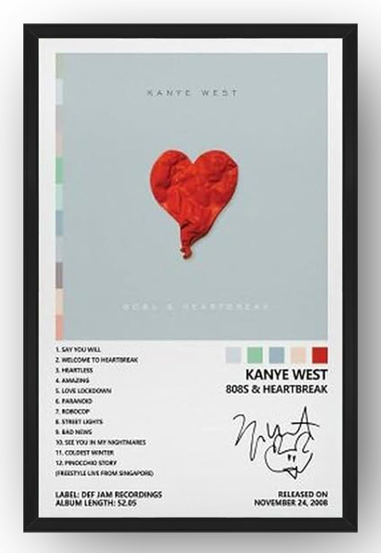 Kanye West 808s & Heartbreak Album Cover Poster(Paper and Canvas) Art Poster Printing Print