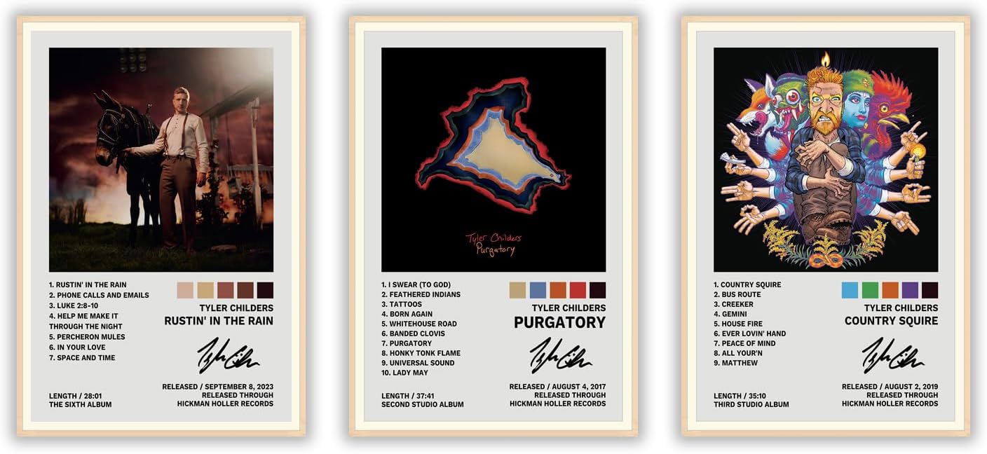 Tyler Childers Poster A Set of 3 Album Decorative Painting Wall (paper and canvas) art poster printing print