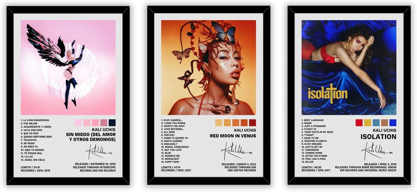 Kali Uchis Poster A Set of 3 Album Decorative Painting (paper and canvas) art poster printing print