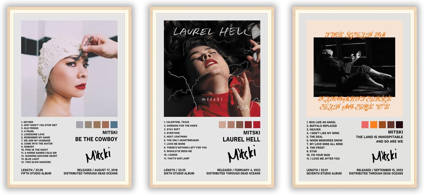 Mitski A Set of 3 Album Posters Decorative Painting (paper and canvas) art poster printing print