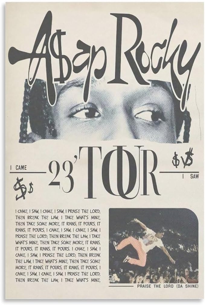 A$AP Rocky Poster Praise The Lord (Da Shine) Music Posters (paper and canvas) art poster printing print