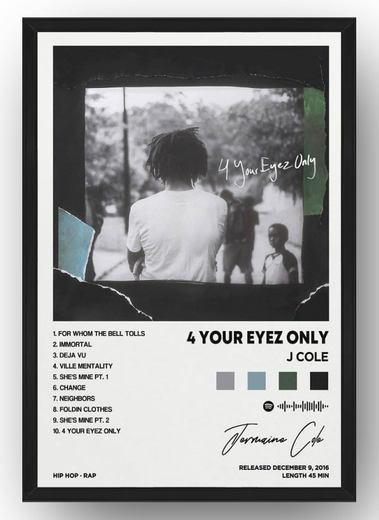 J Cole Poster 4 Your Eyez Only Album Cover for Room Aesthetic Gift-(Paper and Canvas) Art Poster Printing Print