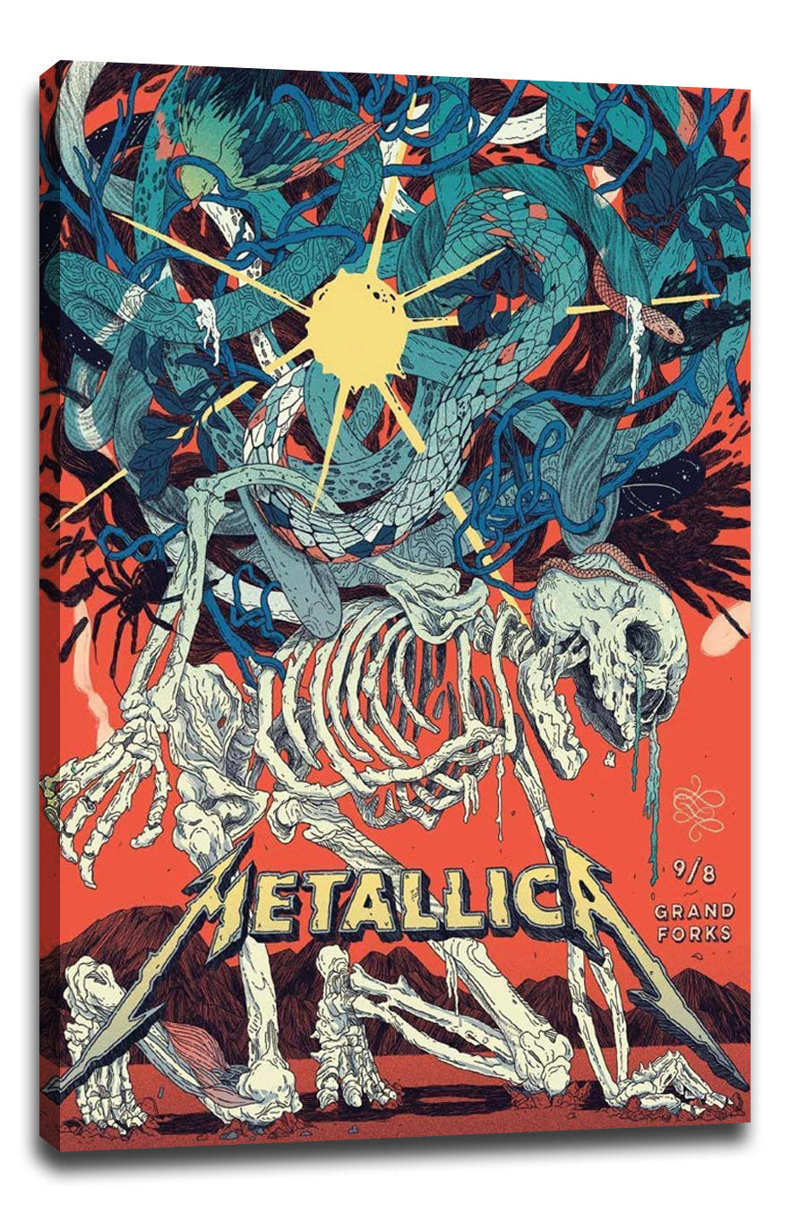 Metallica Grand Forks Skeleton Crawl Music (Paper and Canvas) Art Poster Printing Print