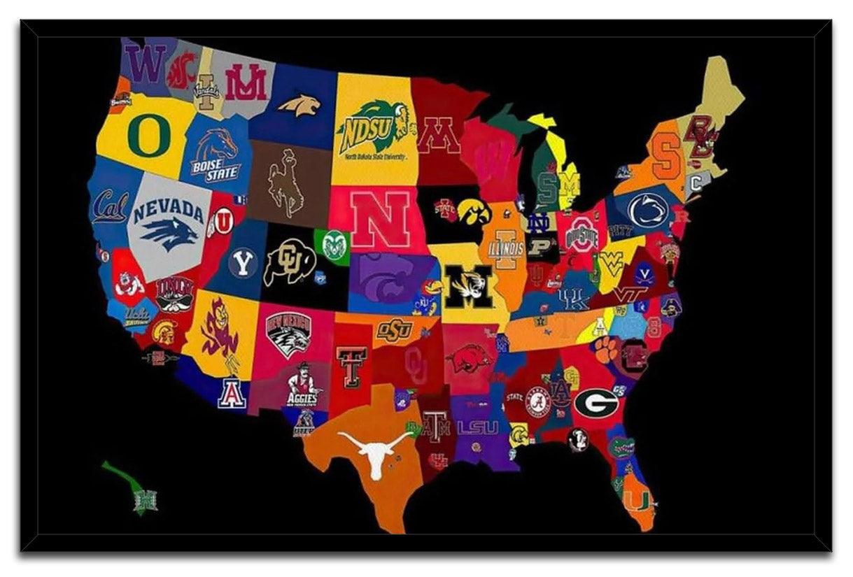 College Football Team Logo Poster (paper and canvas) art poster printing print