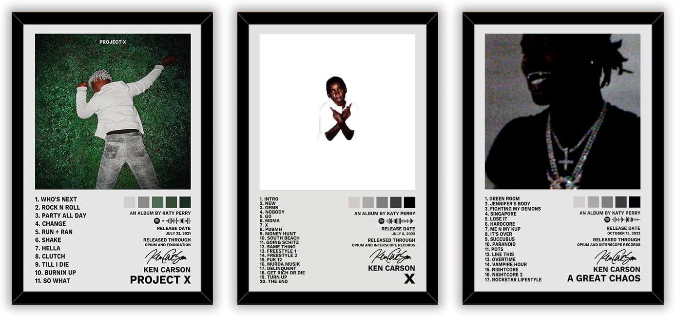 INOS Ken Carson Poster A Set of 3 Album Decorative Painting (paper and canvas) art poster printing print