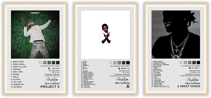 INOS Ken Carson Poster A Set of 3 Album Decorative Painting (paper and canvas) art poster printing print