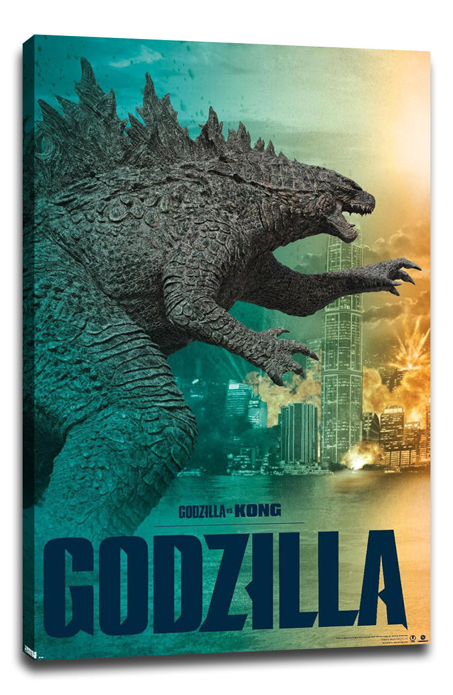 Godzilla vs. Kong - Godzilla Movie (Paper and Canvas) Art Poster Printing Print
