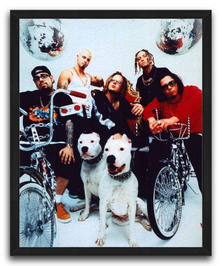Korn Group With Two White Dogs Music (Paper and Canvas) Art Poster Printing Print
