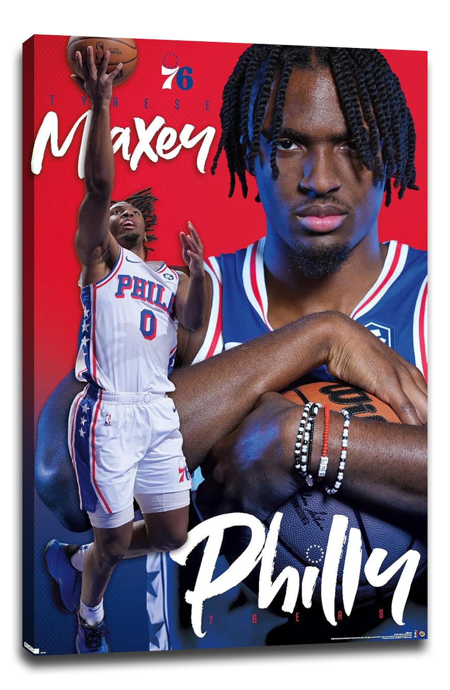 Philadelphia 76ers - Tyrese Maxey 24 NBA (Paper and Canvas) Art Poster Printing Print