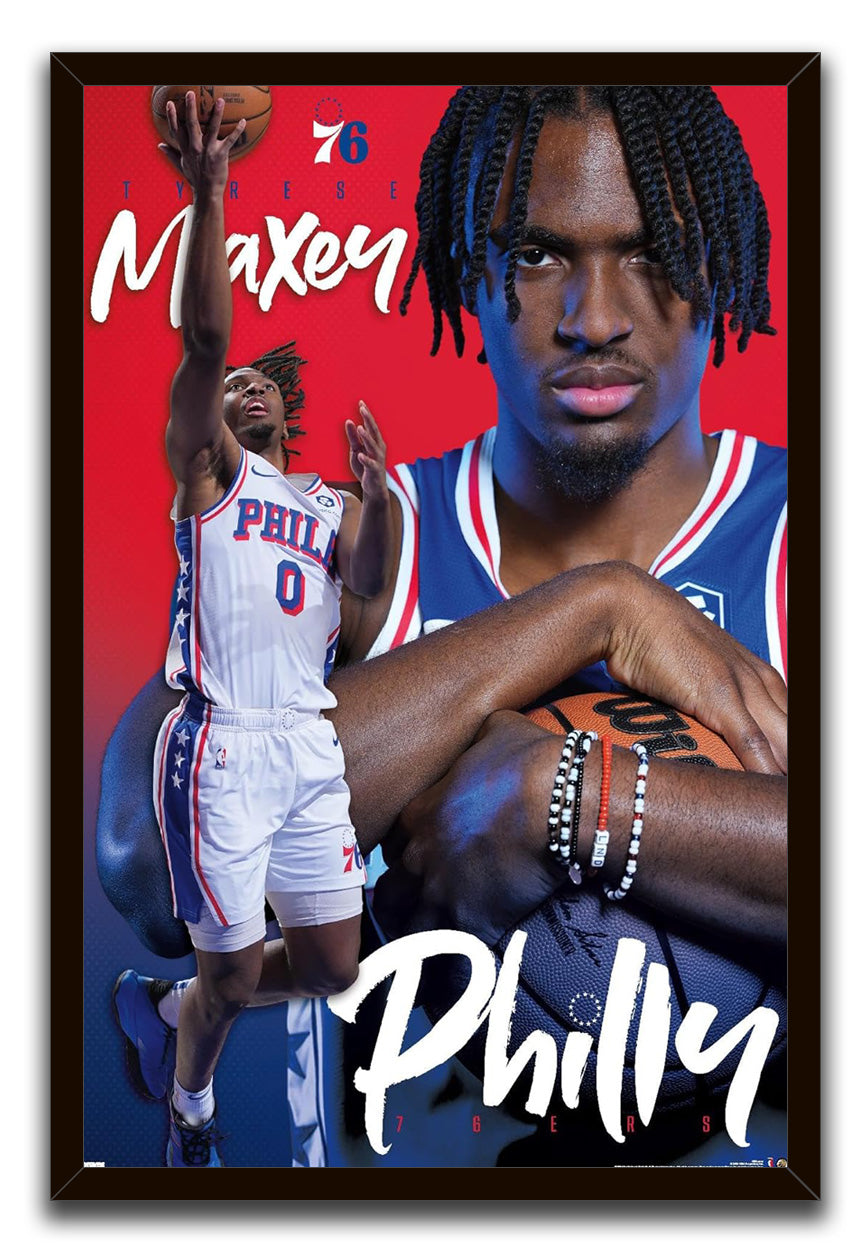 Philadelphia 76ers - Tyrese Maxey 24 NBA (Paper and Canvas) Art Poster Printing Print