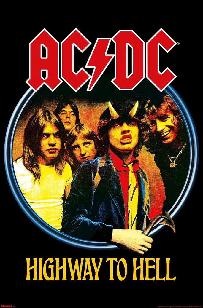 AC/DC - Highway To Hell Group Music (Paper and Canvas) Art Poster Printing Print