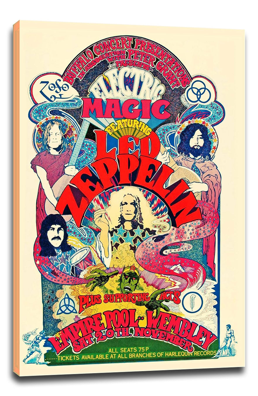 Led Zeppelin Concert Music (Paper and Canvas) Art Poster Printing Print
