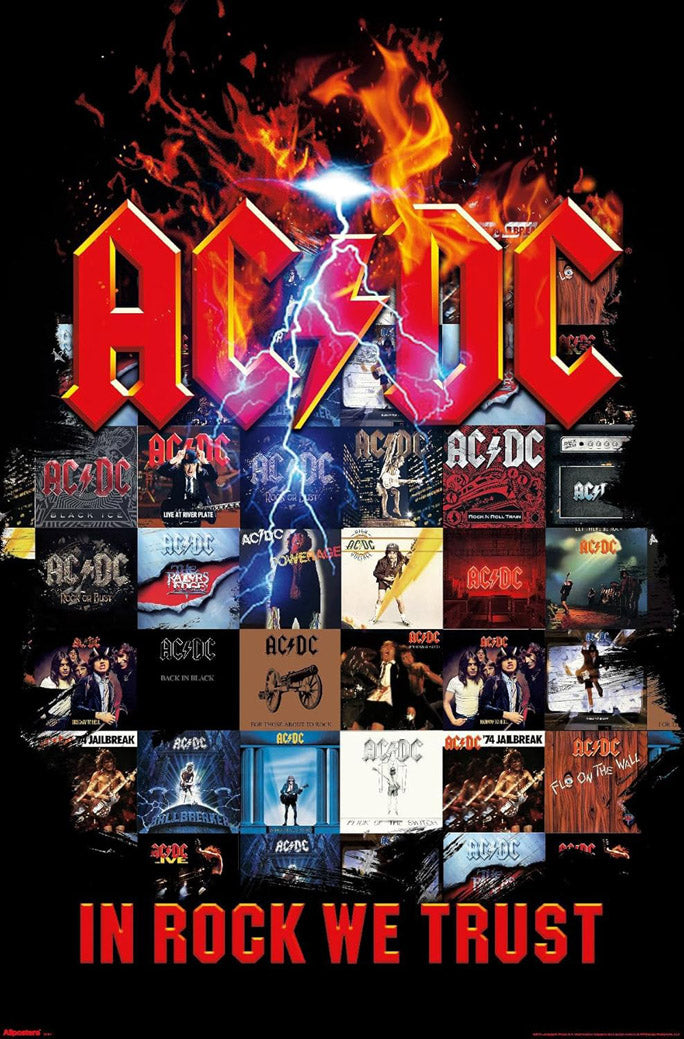 AC/DC-In Rock We Trust Collage Music (Paper and Canvas) Art Poster Printing Print