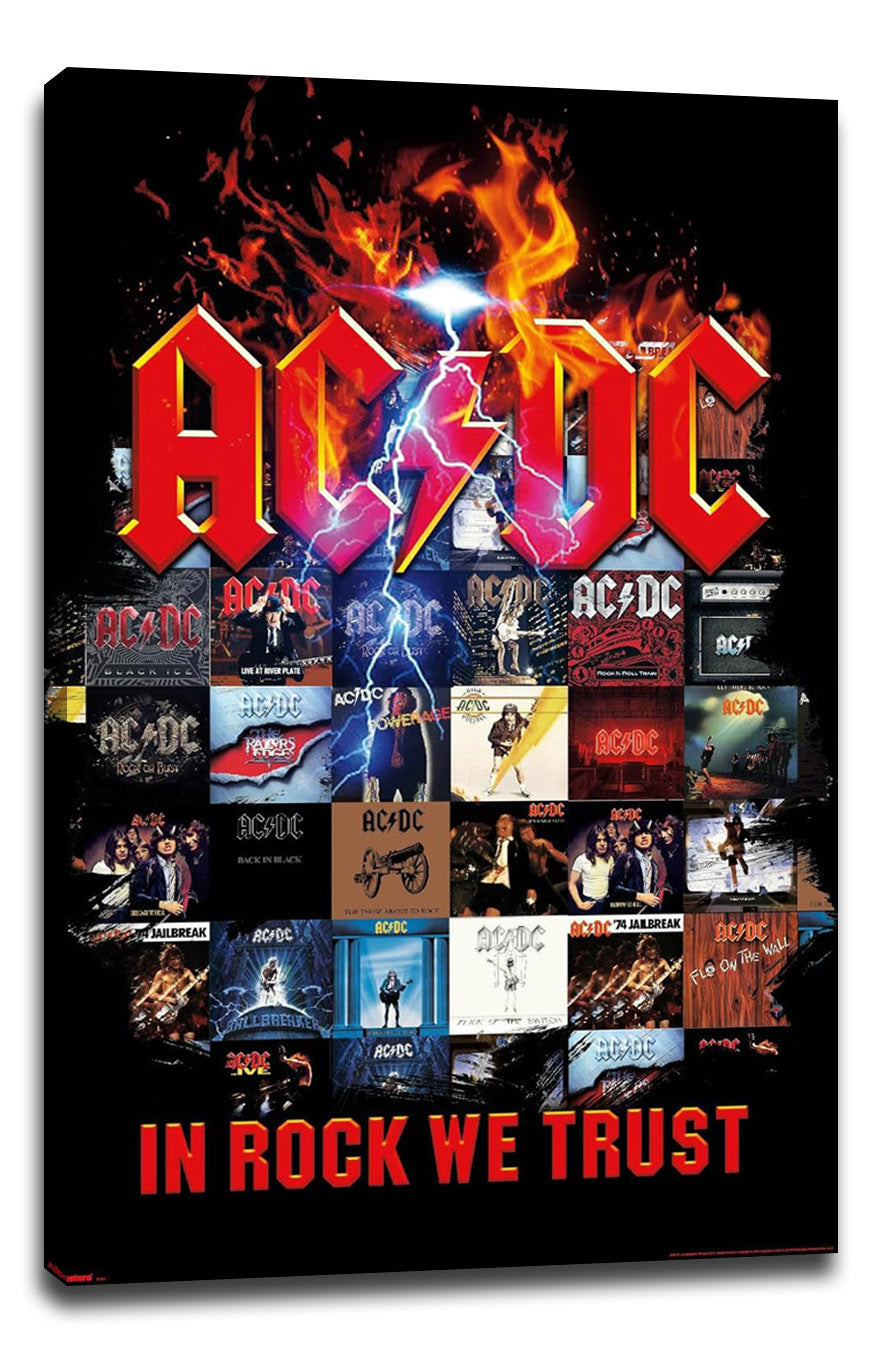 AC/DC-In Rock We Trust Collage Music (Paper and Canvas) Art Poster Printing Print