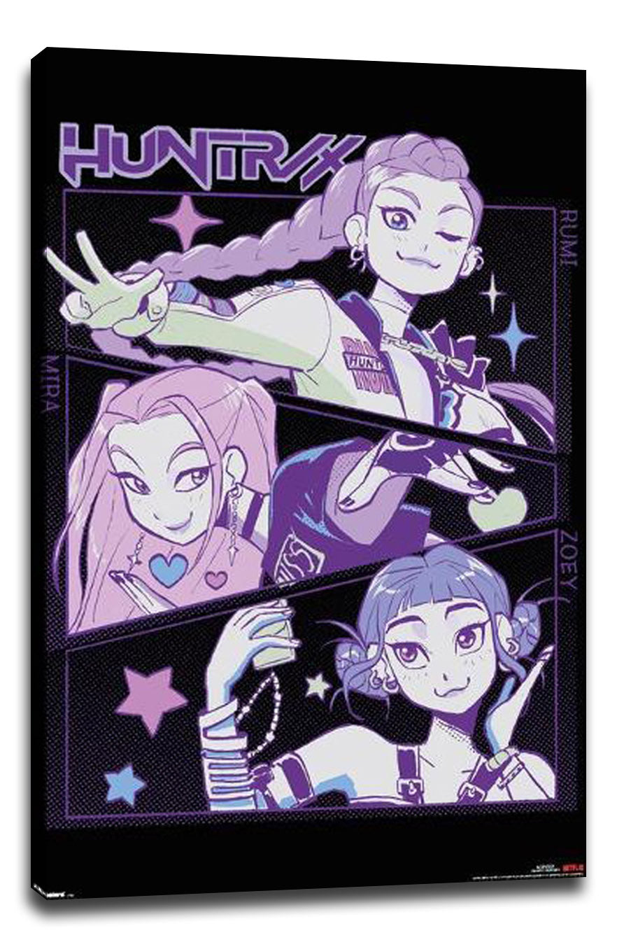 KPop Demon Hunters (2025) - Huntrix Illustration Movie (Paper and Canvas) Art Poster Printing Print