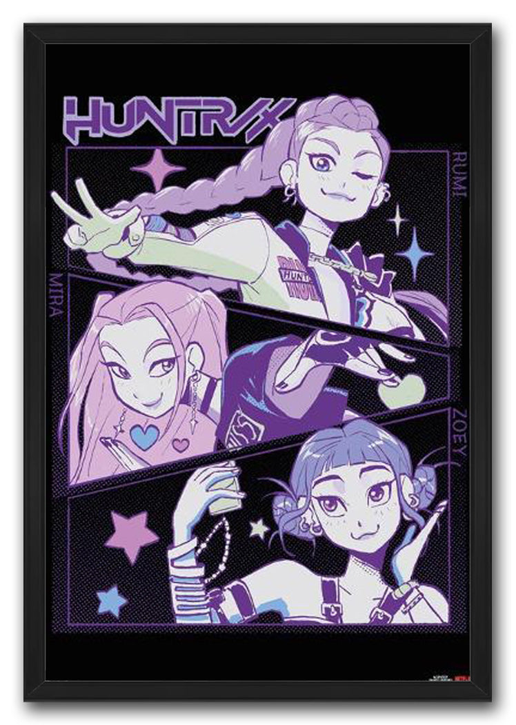 KPop Demon Hunters (2025) - Huntrix Illustration Movie (Paper and Canvas) Art Poster Printing Print